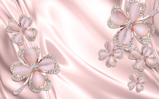 Фотообои  Розовые брошки