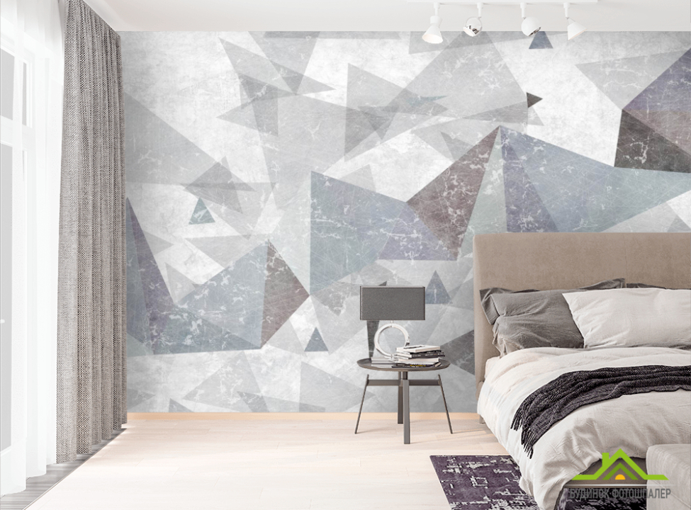 выбрать Фотошпалери сірі трикутники Фотошпалери Геометрія на стіну