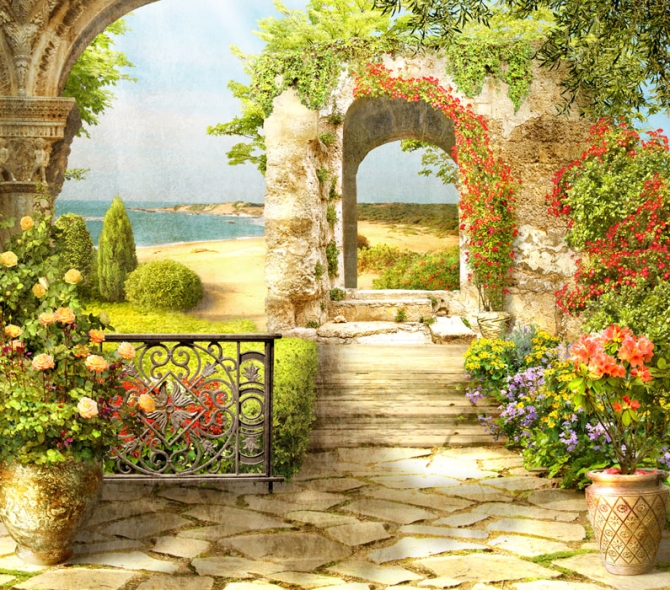 Фотошпалери Фреска вінтажна з аркою