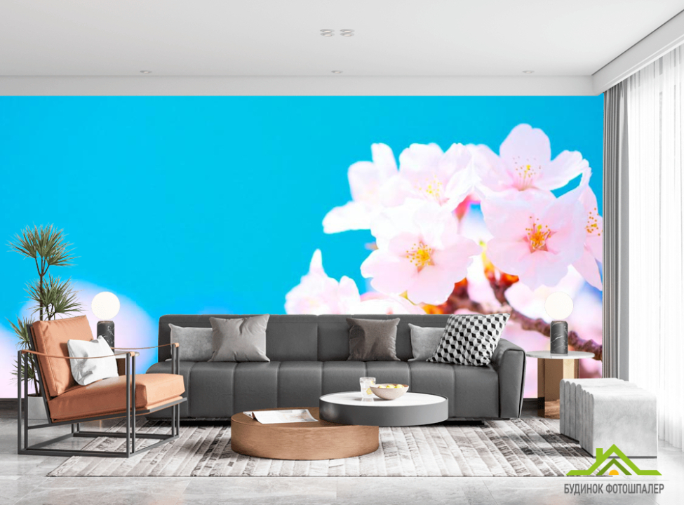выбрать Фотообои Белые цветы в небе Фотообои Цветы на стену