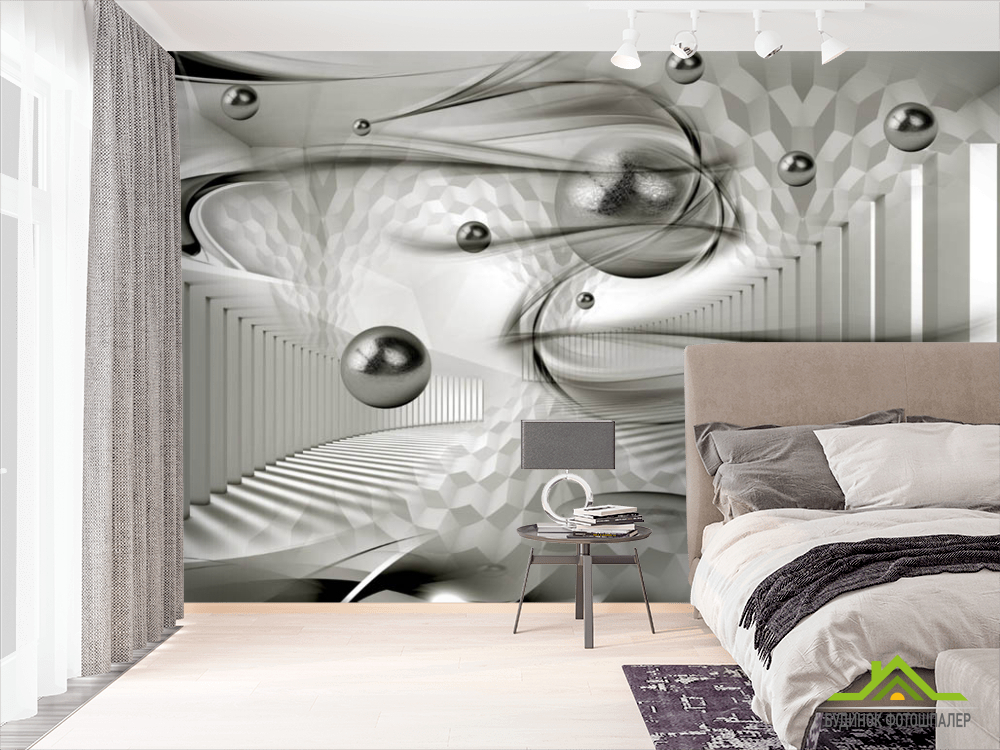 Фотообои Колонны и 3д сферы