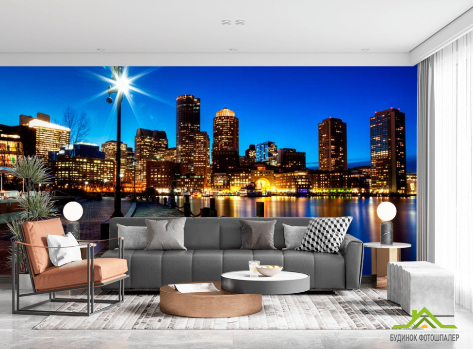 выбрать Фотообои Набережная, ночь Фотообои Город на стену
