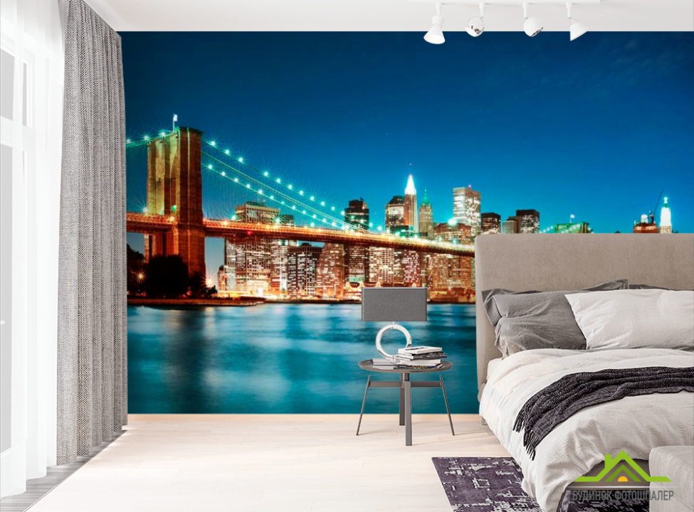 выбрать Фотошпалери Міст нічного New York Фотошпалери Нью Йорк на стіну