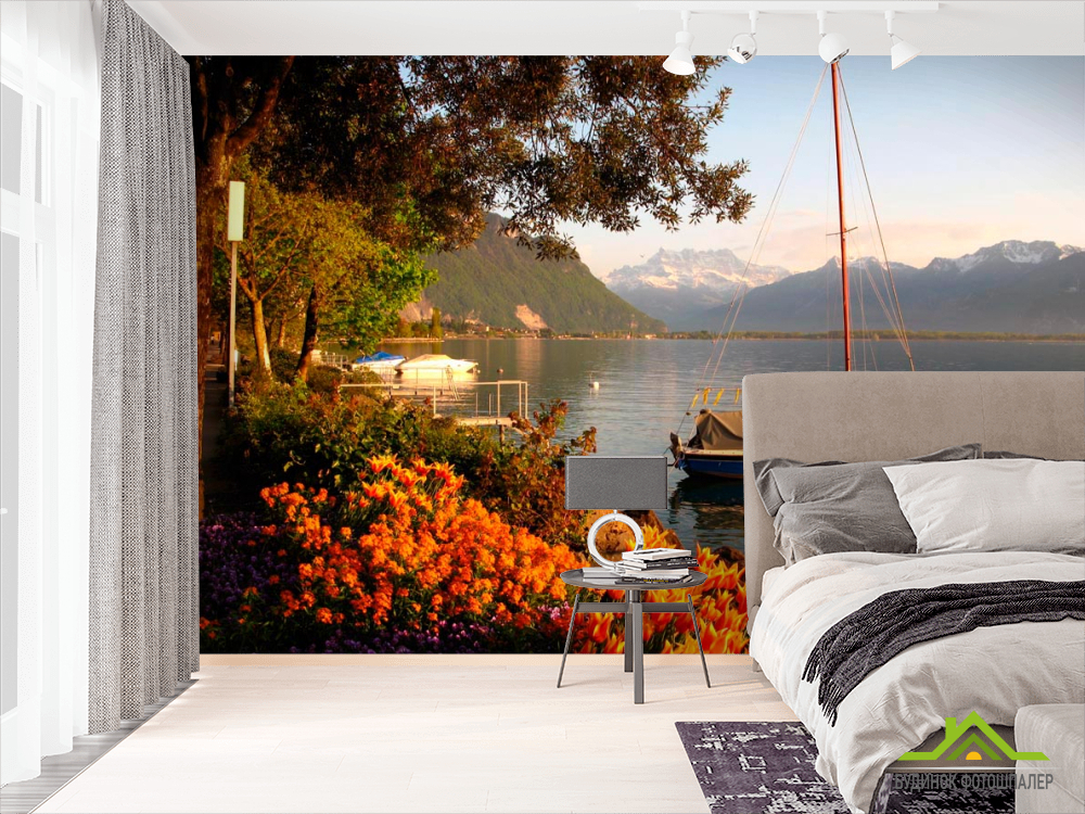 Фотообои Яхта в горах