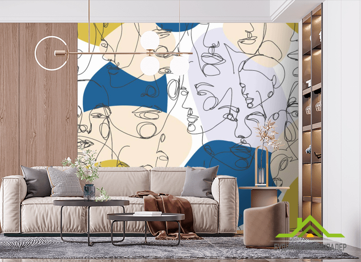 Фотообои абстракция, лица