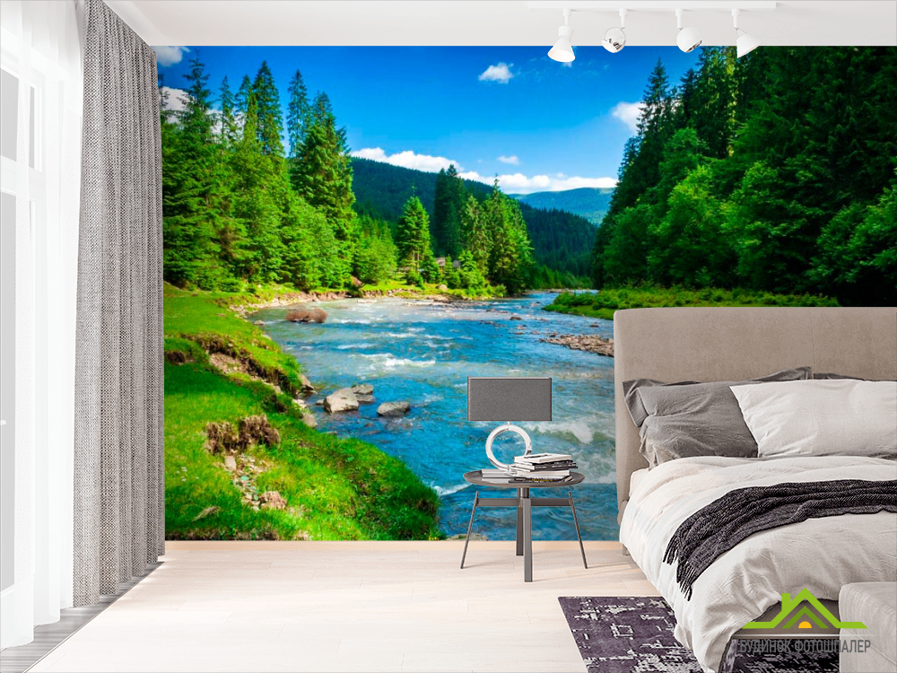 Фотообои Течение, зелень