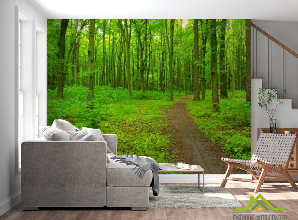 выбрать Фотошпалери яскраво-зелений ліс Фотошпалери Природа на стіну