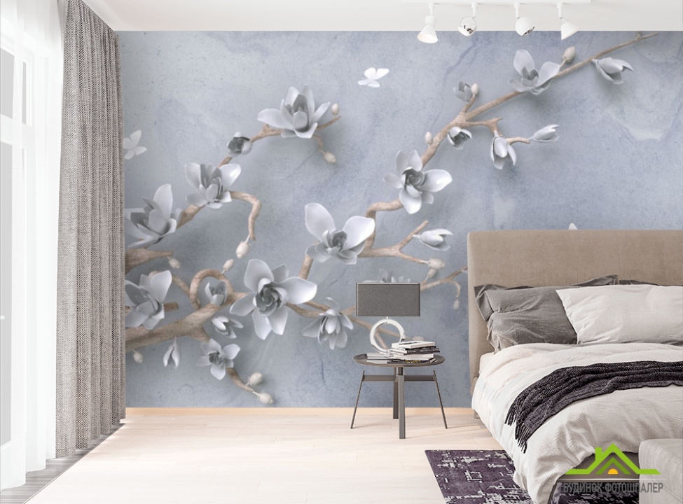 выбрать Фотошпалери гілка з квітами 3д Фотошпалери 3Д на стіну