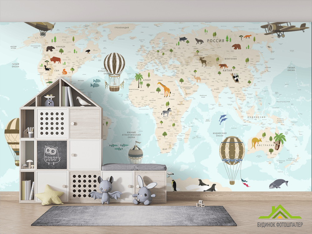 Шпалери в дитячу Карта
