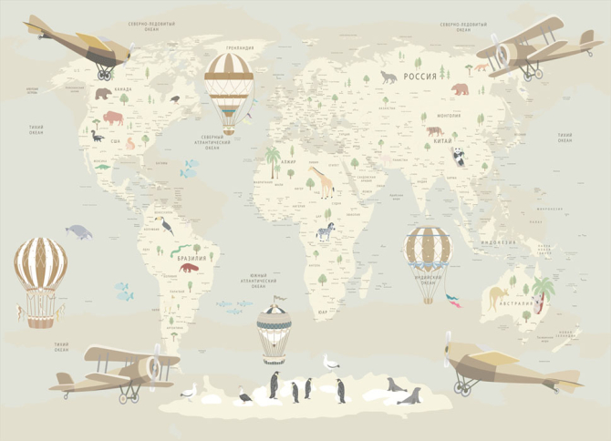 Шпалери в дитячу Карта