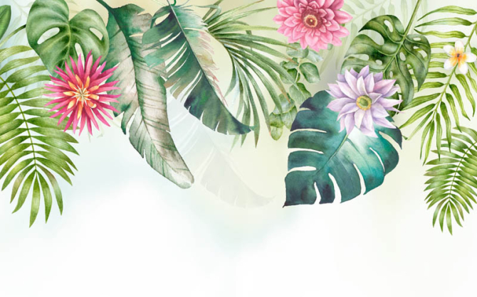 Фотообои тропические листья