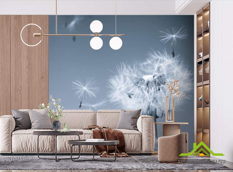 выбрать Фотообои Серые одуванчики Фотообои Цветы на стену