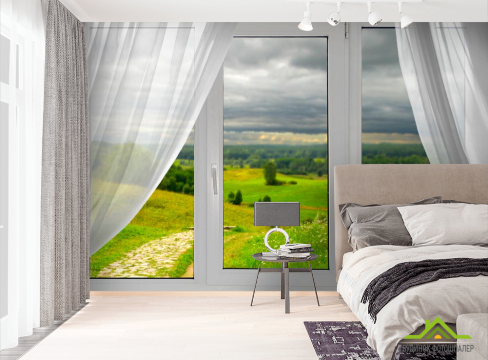 выбрать Фотошпалери вид на поле з вікна Фотошпалери Вид з вікна на стіну