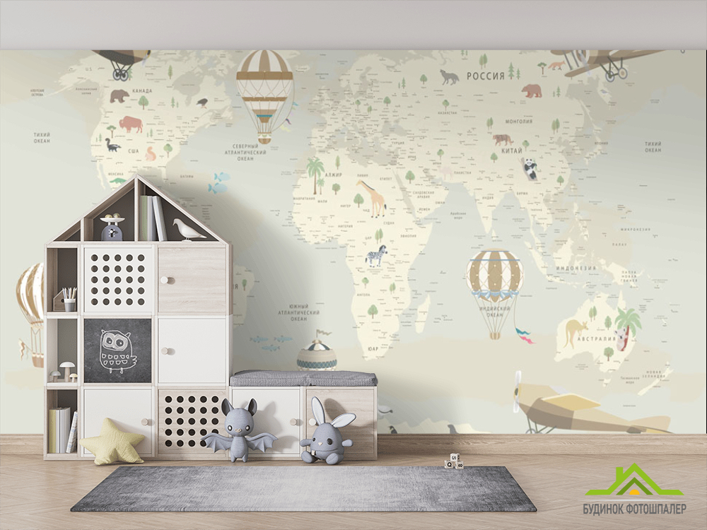 Шпалери в дитячу Карта