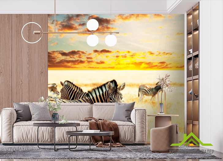 Фотошпалери Стадо зебр