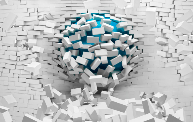 Фотошпалери Куля зі стіни