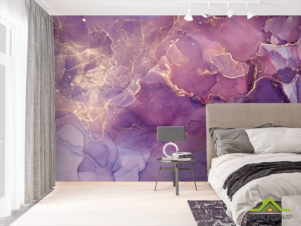 Фотошпалери Фіолетовий Fluid art