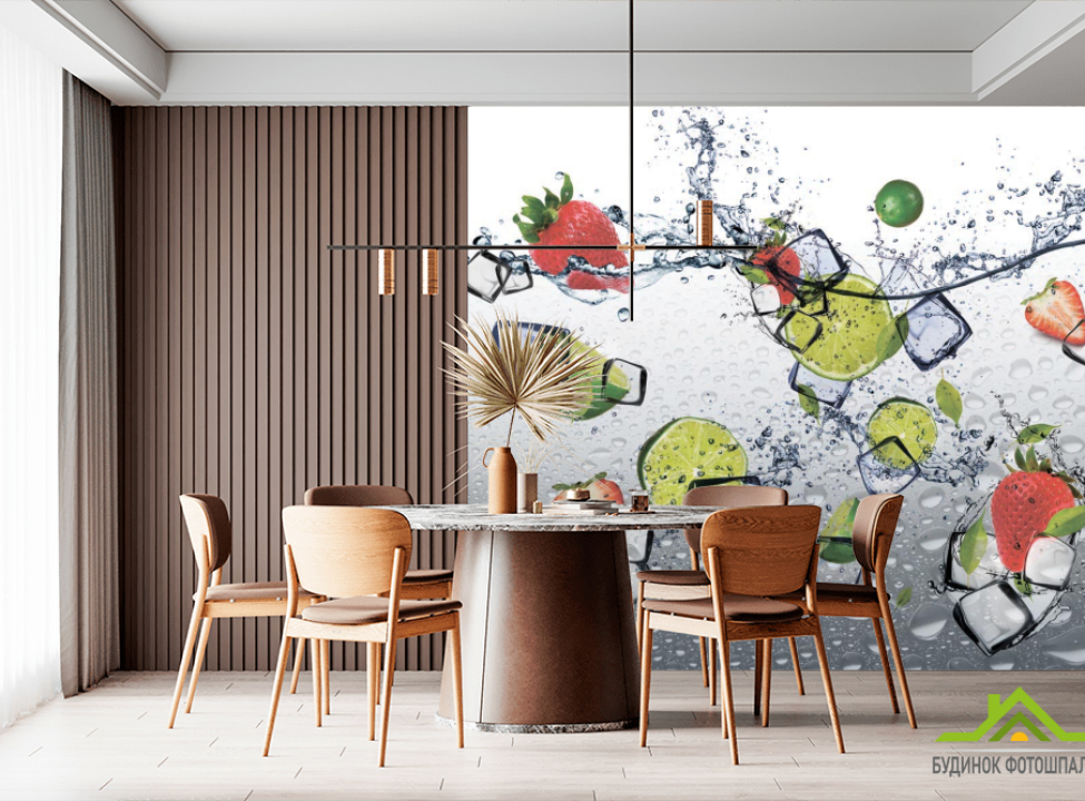 выбрать Фотообои Фрукты со льдом 3D фотообои расширяющие пространство на стену