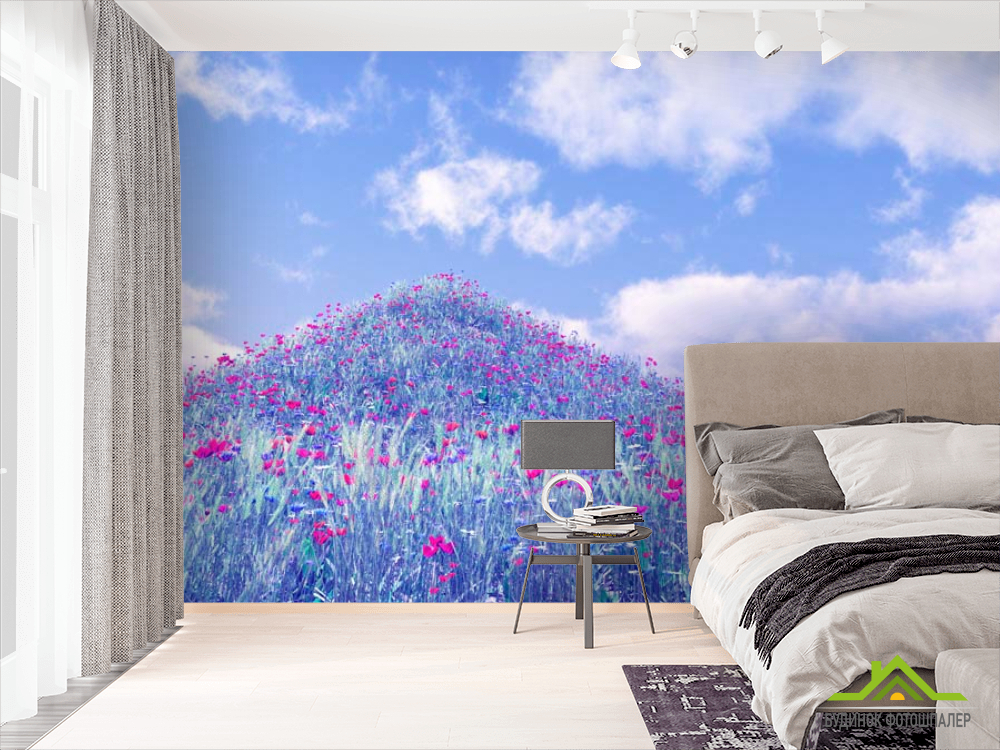 Фотообои Гора, маки