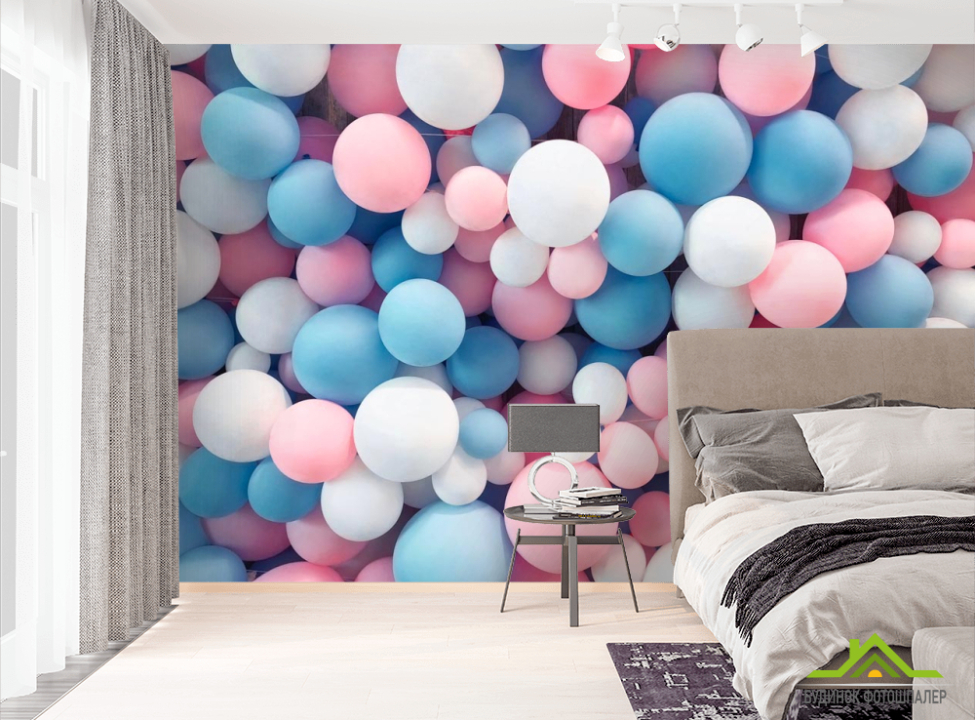 выбрать Фотообои нежные воздушные шарики Фотообои Геометрия на стену
