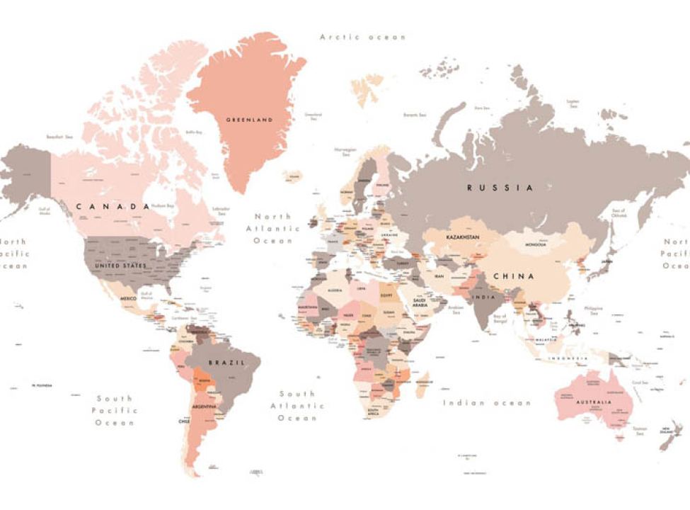 выбрать Фотообои Карта мира в пастельных тонах Фотообои карта Мира на стену