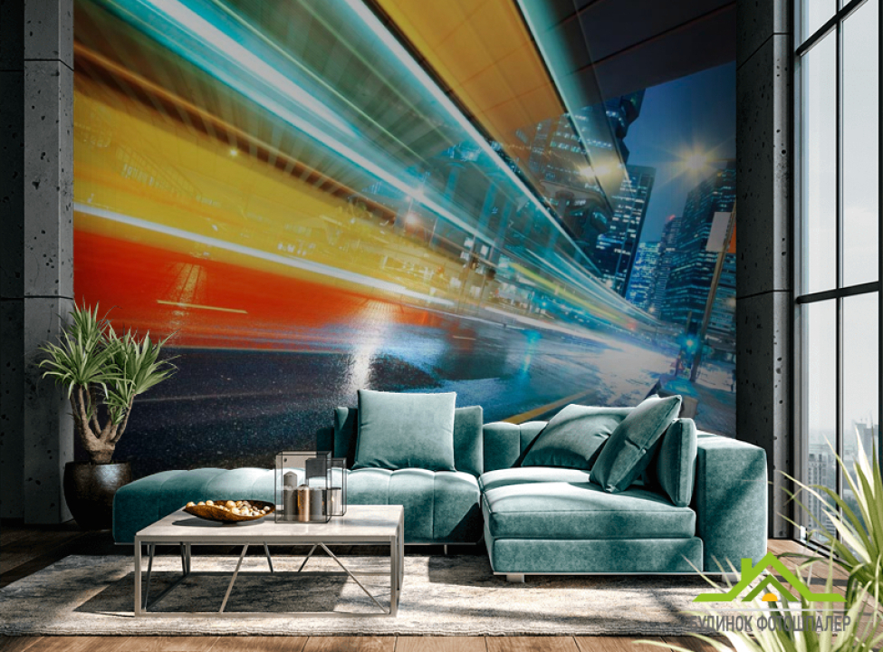 выбрать Фотообои Огни на дороге Фотообои Город на стену