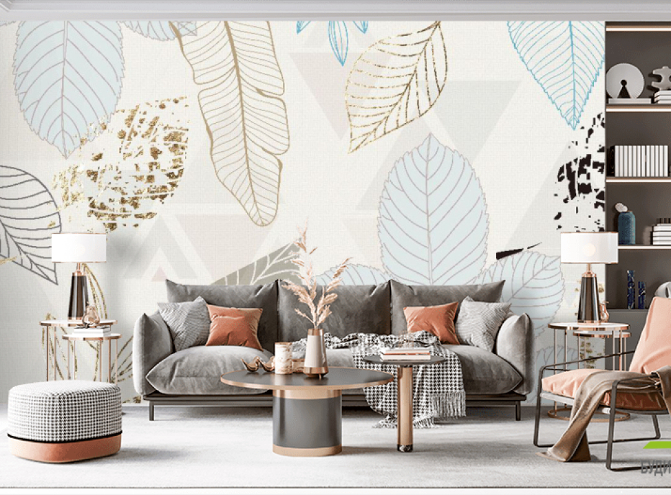 выбрать Фотообои листья с золотом Фотообои с золочением на стену