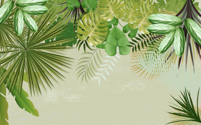 Фотошпалери зелені яскраві листя