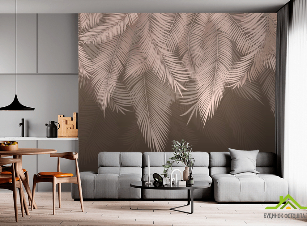 выбрать Фотообои Пушистые пальмовые листья на стену Фотообои Дизайнерские листья на стену