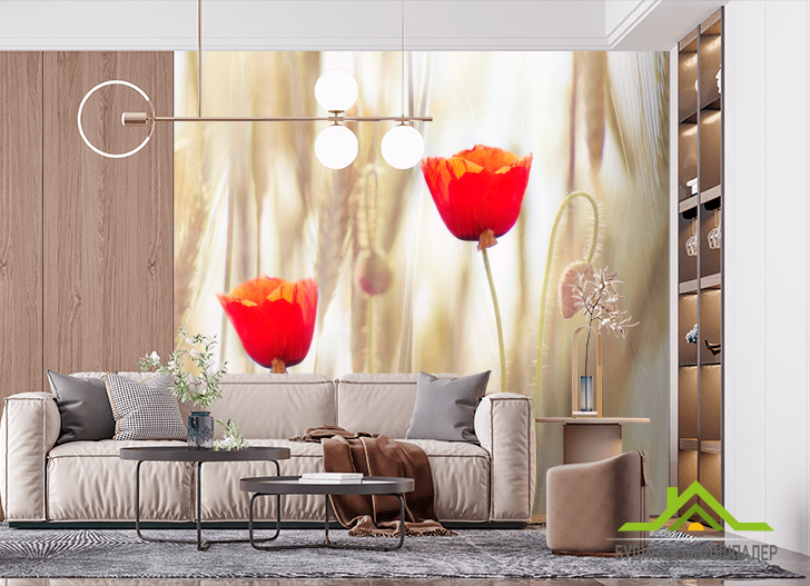 Фотошпалери Маки в полі