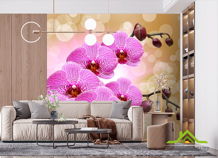 Фотообои Ярко-розовые орхидеи