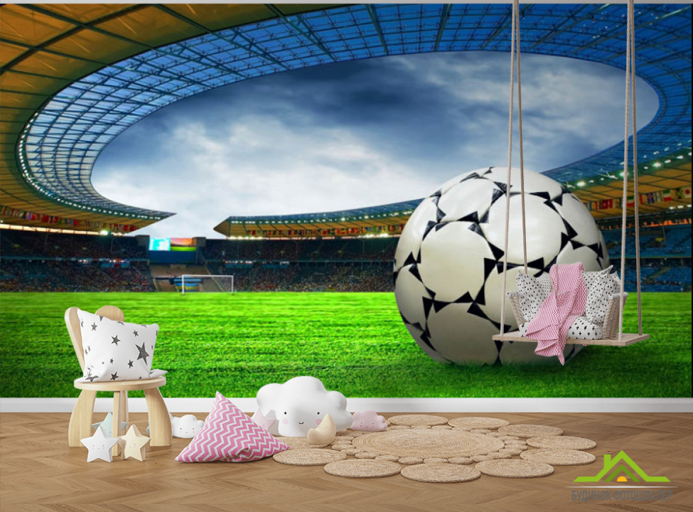 выбрать Фотообои Мяч на футбольном поле Фотообои в детскую на стену