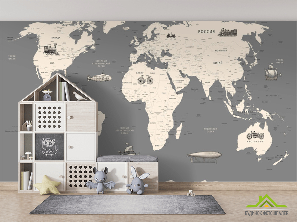 Шпалери в дитячу Карта