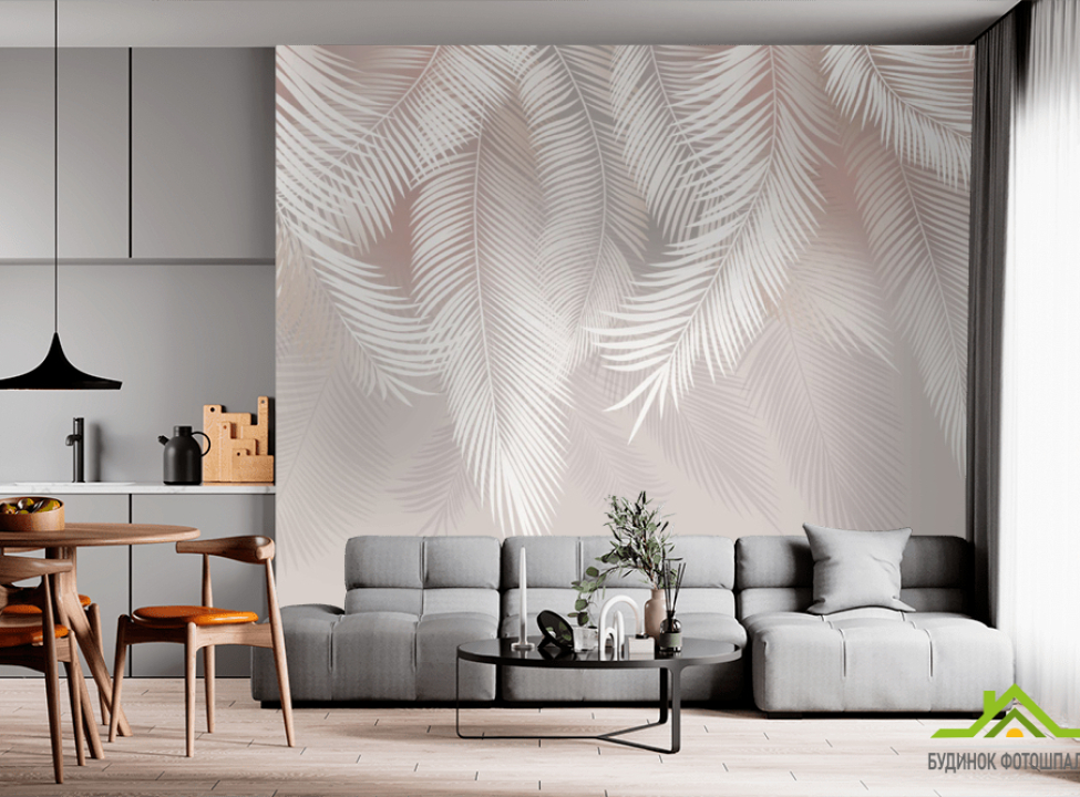 выбрать Фотообои светлые листья на стену Фотообои Дизайнерские листья на стену