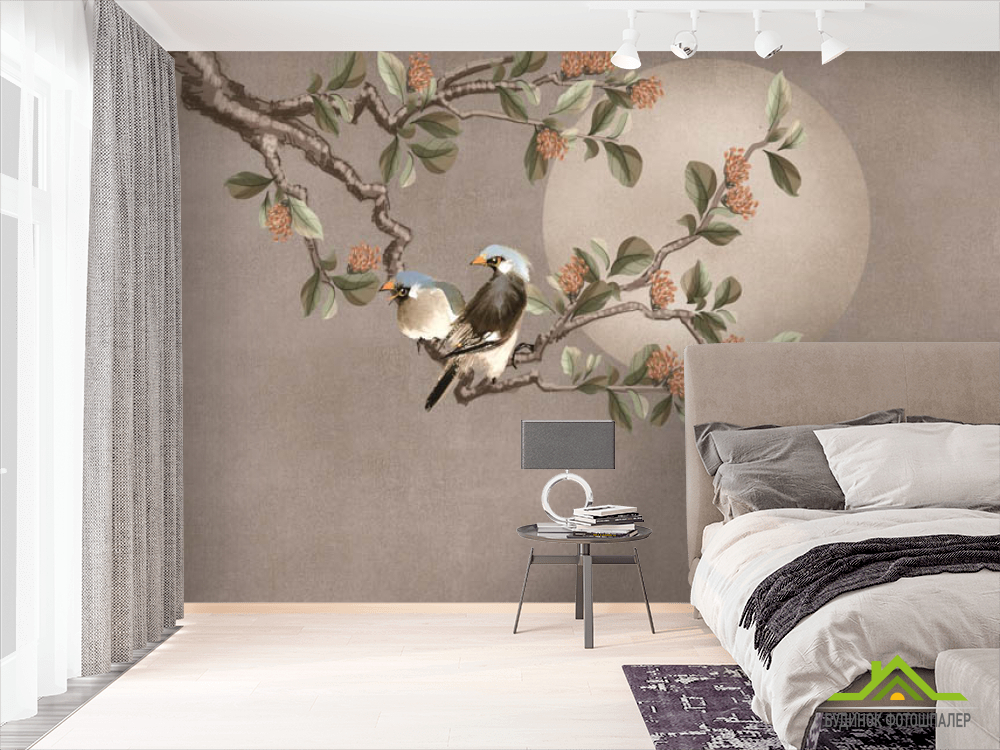 Фотошпалери птиці на гілці