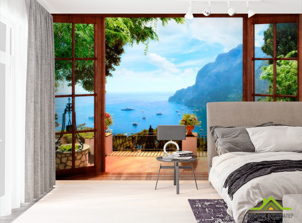 выбрать Фотошпалери Вид на океан Фотошпалери Вид з вікна на стіну