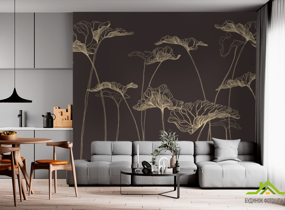 выбрать Фотообои цветы линии Фотообои простые линии на стену