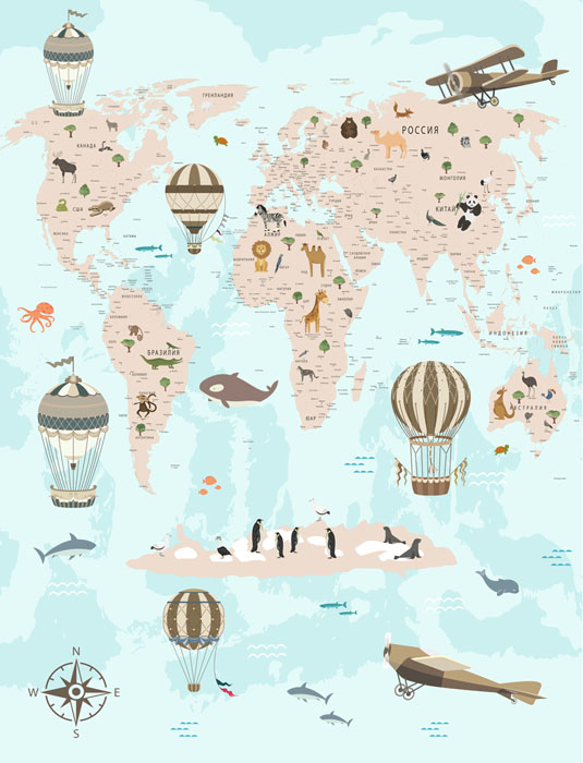 Шпалери в дитячу Карта