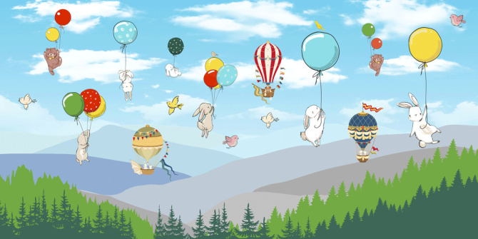 Фотообои Звери на воздушных шариках