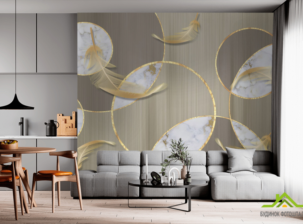 выбрать Фотообои перья золотые Фотообои с золочением на стену