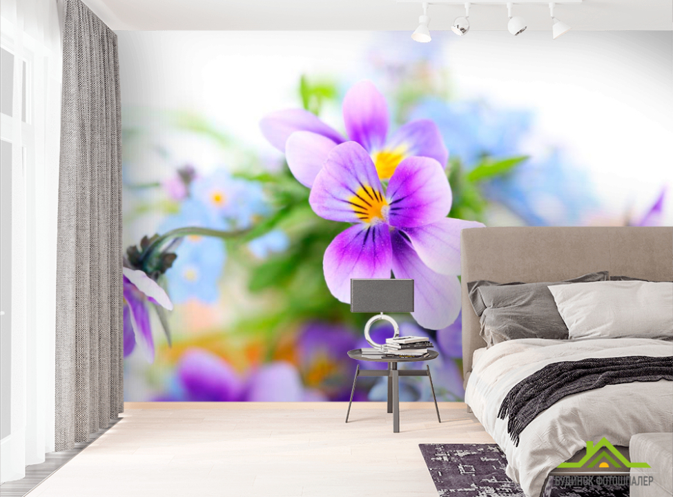 выбрать Фотообои Сиреневые анютины глазки Фотообои Цветы на стену