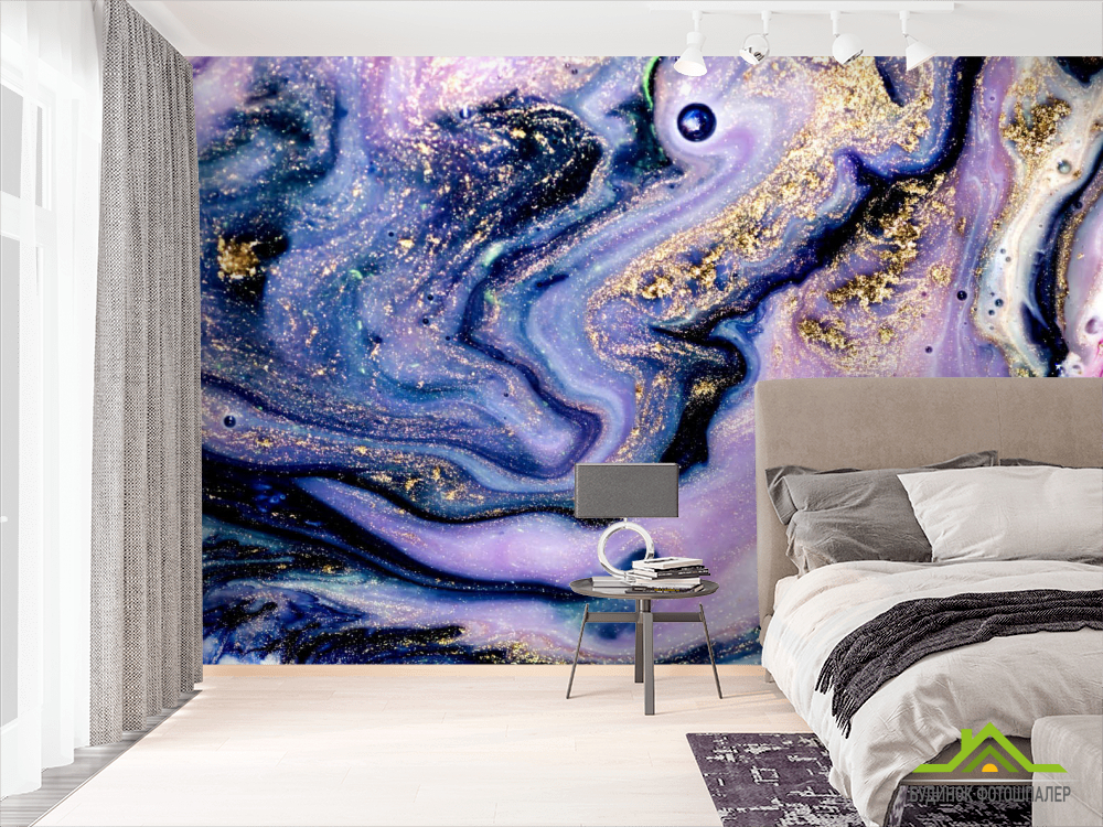 Фотошпалери Фіолетовий Fluid art