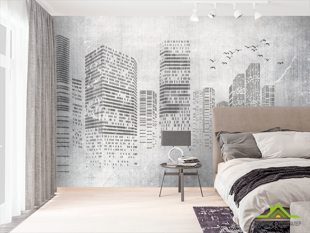 Фотообои Высотки современного города чб