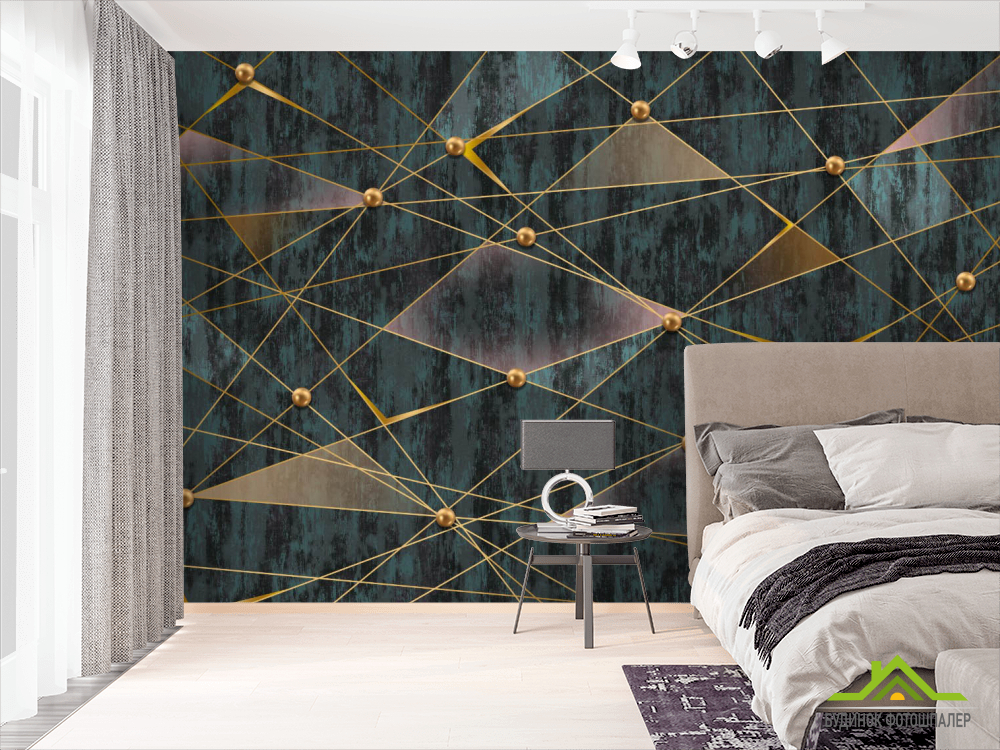 Фотошпалери Геометрія бірюзова