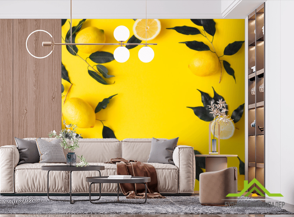 выбрать Фотообои желтые с лимоном Фотообои Еда и напитки на стену