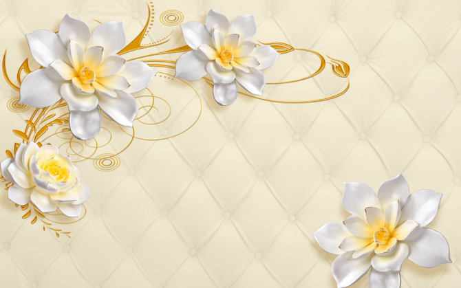 Фотошпалери Лілії на тлі тканини