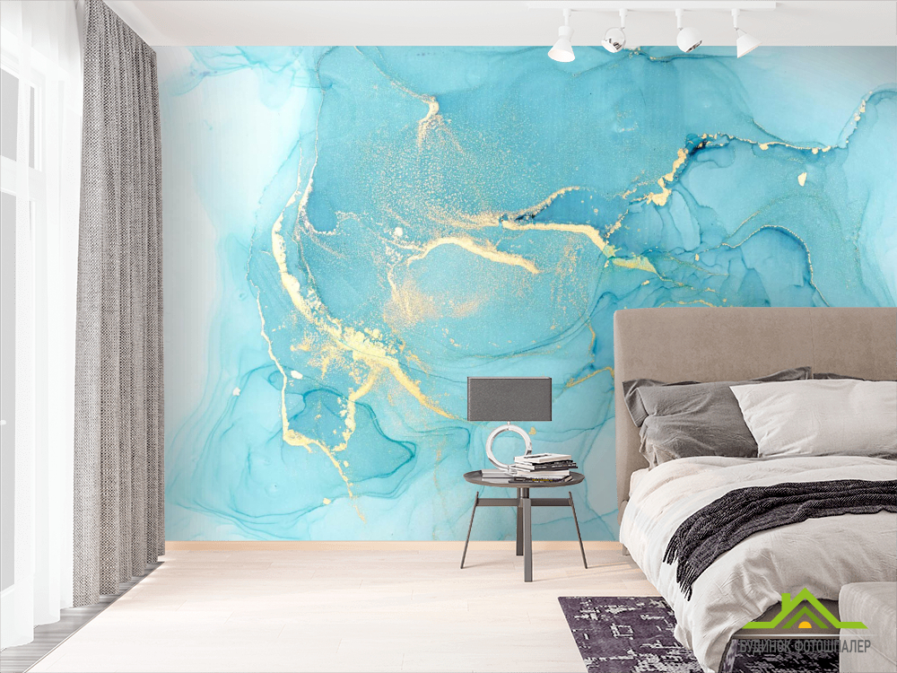 Фотообои Светло-голубой флюид