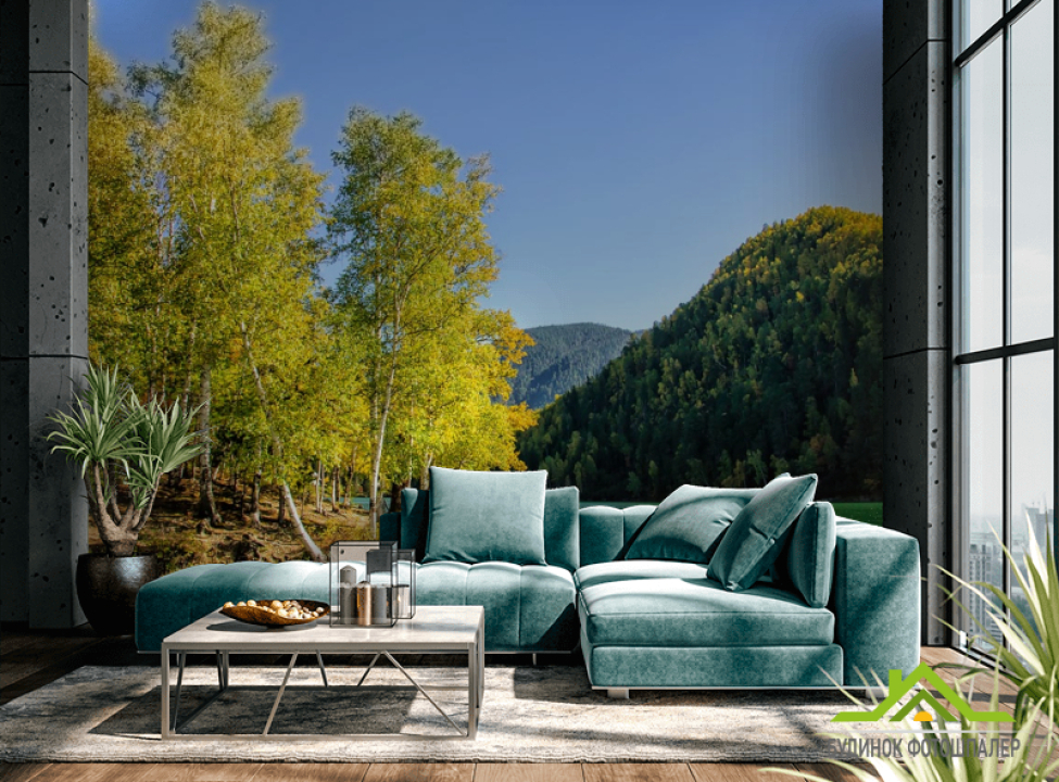 выбрать Фотошпалери зелене осіннє озеро Фотошпалери Природа на стіну