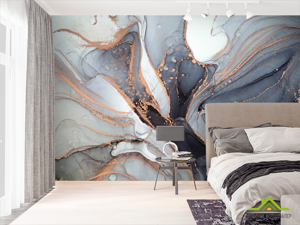 Фотообои Серый fluid art