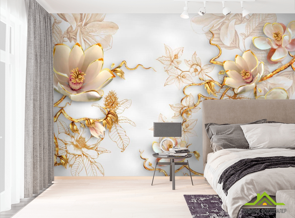 выбрать Фотошпалери Гілки з квітами Фотошпалери квіти 3d на стіну